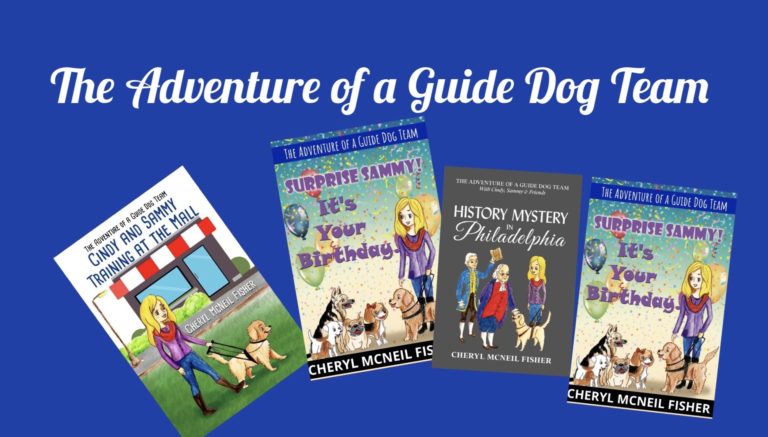Guide Dog Team 4 book package.Image shows Books 1-4 of The Adventure of a Guide Dog Team. See individual Book covers for description.$35 a $49 Value